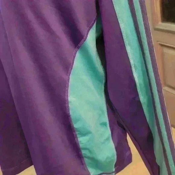 Adidas Climalite 1/4 Zip Purple/Aqua Pullover - Picture 3 of 4